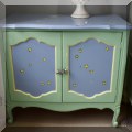 F52. Painted nightstand. 29”w x 28”w x 18”d 